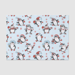 Niedlicher Pinguin Wintersaisonmuster Seidenpapier