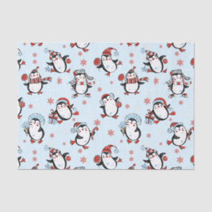 Niedlicher Pinguin Wintersaisonmuster Seidenpapier
