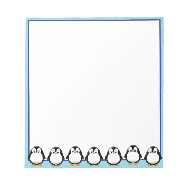 Niedlicher Pinguin Zeichne kundenspezifisch Notizblock (Vorderseite)