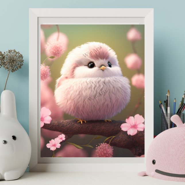 Niedlicher Pink Baby Bird im Tremor Art Kinderzimm Poster (Von Creator hochgeladen)