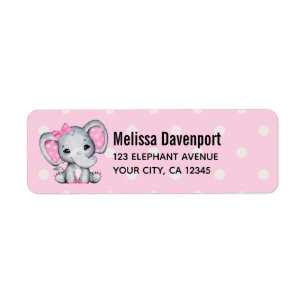 Niedlicher Pink Baby Elephant mit Polka Dot Oars