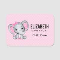 Niedlicher Pink Baby Elephant mit Polka Dot Oars