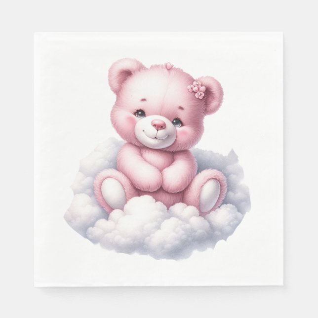 NIEDLICHER PINK BABY MÄDCHEN-BAR AUF EINEM GESCHLO SERVIETTE (Vorderseite)