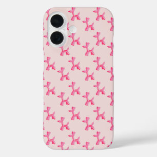 Niedlicher Pink-Ballon-Hund whimsical farbiges Mus iPhone 16 Hülle