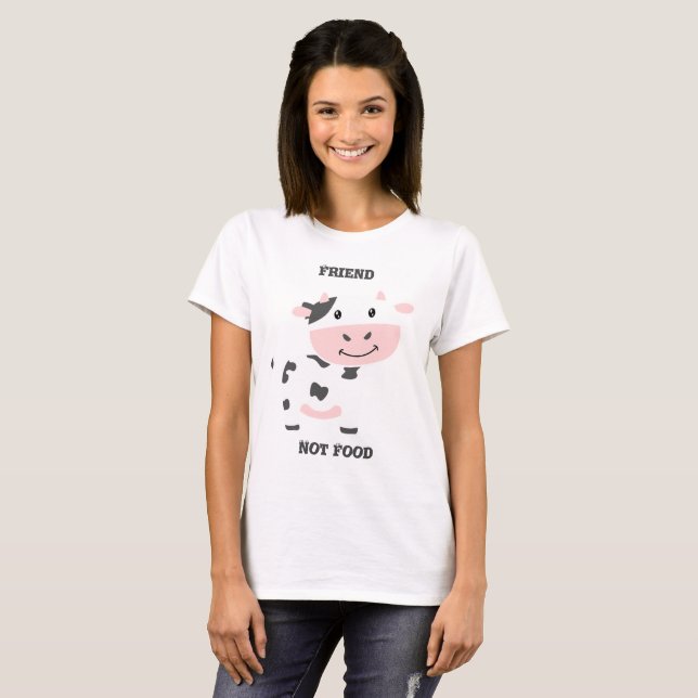 Niedlicher Pink Cow Friend T-Shirt (Vorne ganz)