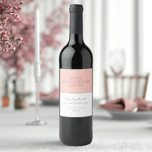 Niedlicher Pink Happy Galentine's Day Partner in C Weinetikett