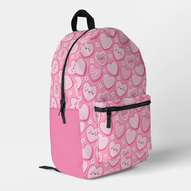 Niedlicher Pink Hearts Kids Girl Rucksack (Rückseitige Ecke links)