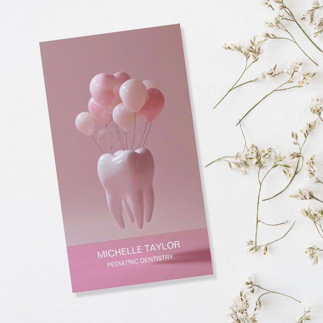 Niedlicher Pink-Kinder-Familienzweig Visitenkarte (Von Creator hochgeladen)