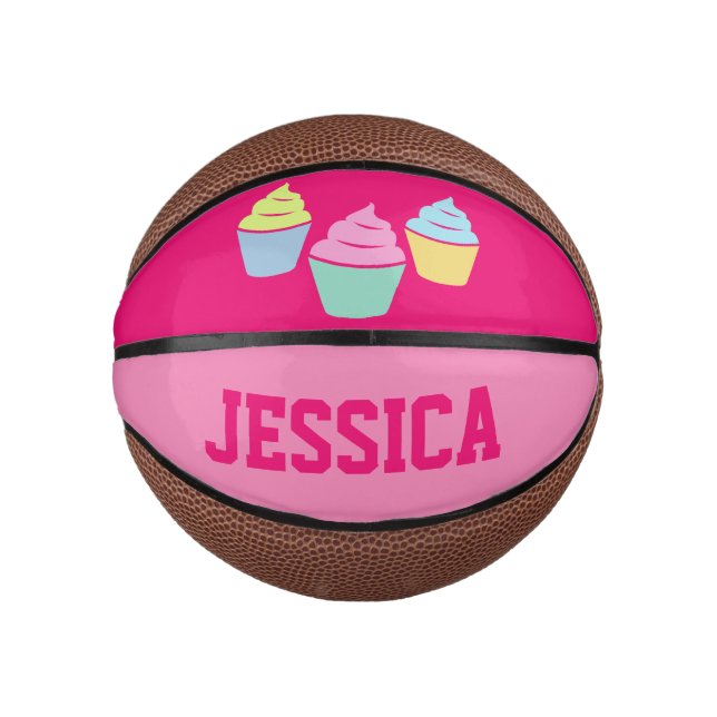 Niedlicher Pink-Kuchen, kleiner Basketball für Mäd (Vorderseite)