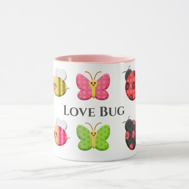 Niedlicher Pink-Liebe-Fehler Tasse (Zentrum)