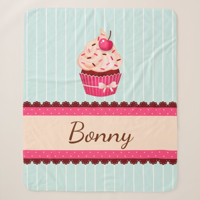 Niedlicher Pink-Pinkkuchen mit Sprinklen-Individue Sherpadecke (Vorderseite)