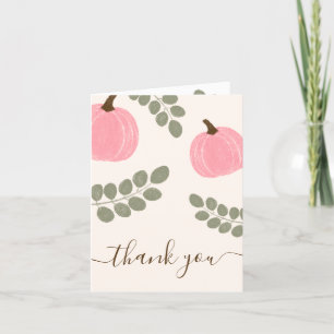 Niedlicher Pink Pumpkin Eucalyptus Fall Girl Babyd Dankeskarte