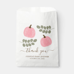 Niedlicher Pink Pumpkin Eucalyptus Fall Girl Babyd Geschenktütchen