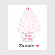 Niedlicher Pink Tree Frohe Weihnachtsbotschaft
