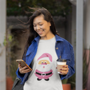 Niedlicher pinkfarbener Weihnachtsmann und individ T-Shirt