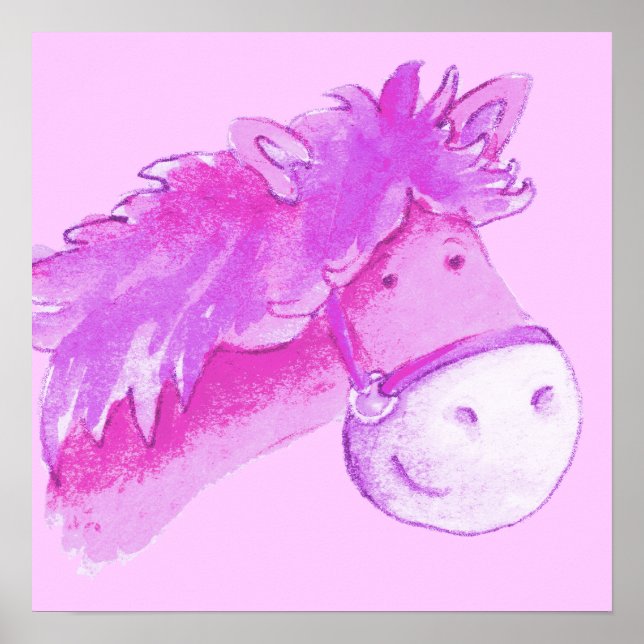 Niedlicher Pionierkunstpink-Plakatdruck Poster (Vorne)