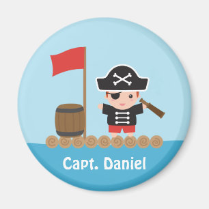 Niedlicher Piraten-Kapitän Ocean Raft Boy Magnet