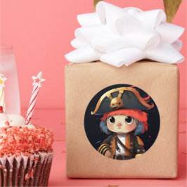 Niedlicher Piratenaufkleber Runder Aufkleber