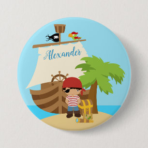 Niedlicher Piratenboy und Individuelle Name Button
