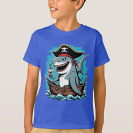 Niedlicher Piratenhai auf einem T - Shirt
