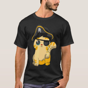 Niedlicher Piratenkatapitän mit Skull Easy Hallowe T-Shirt