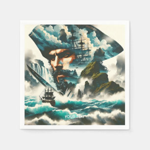 Niedlicher Piratenschiff Serviette