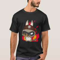Niedlicher Piratslingshot-Cartoon-Charakter-T -