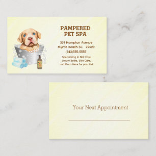 Niedlicher Pit Bull Terrier Pet Groomer Wellness-C Visitenkarte