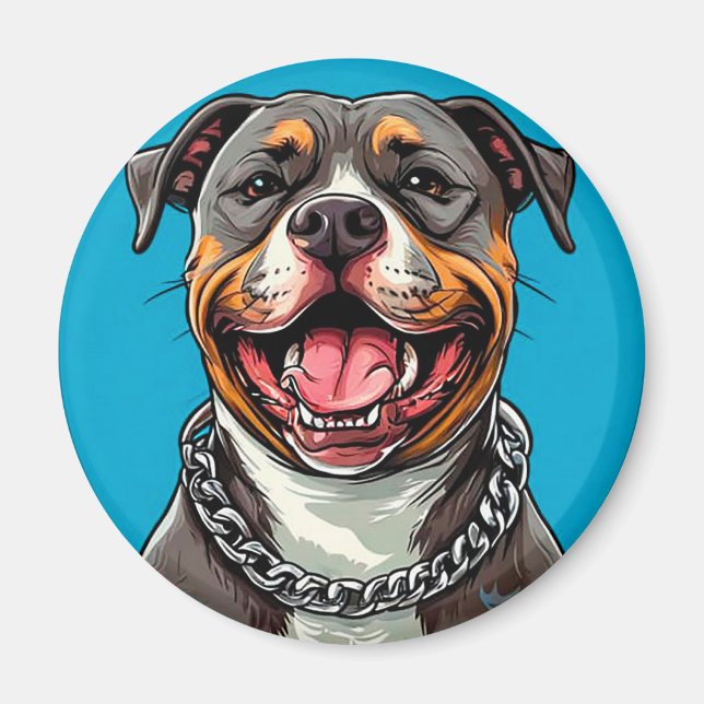 Niedlicher Pitbulhund Magnet (Vorne)