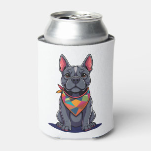 Niedlicher Pitbull Frenchie Hund mit Bandana Art Dosenkühler