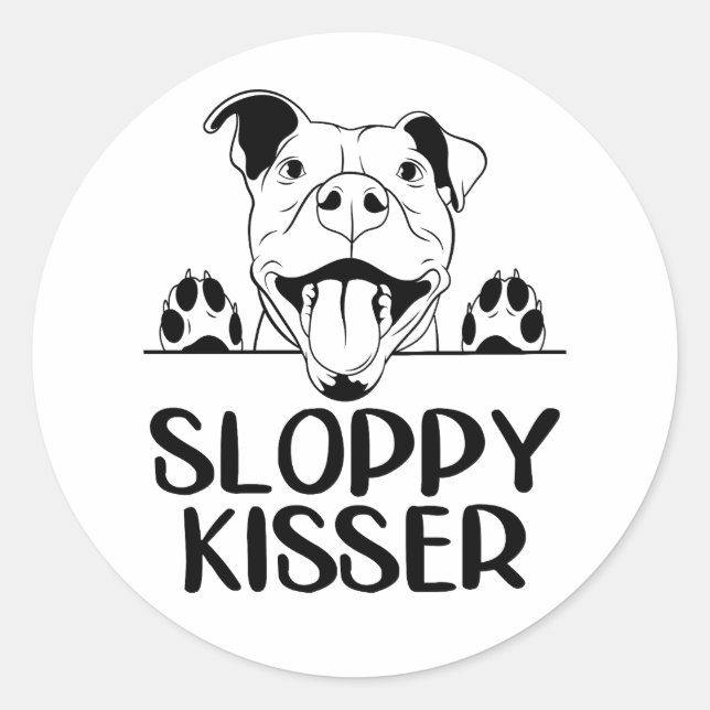 Niedlicher Pitbull Liebe Pittie Pit Bull Welpen Hu Runder Aufkleber (Vorderseite)