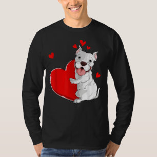 Niedlicher Pitbull-Valentinstag Herzklopfen T-Shirt