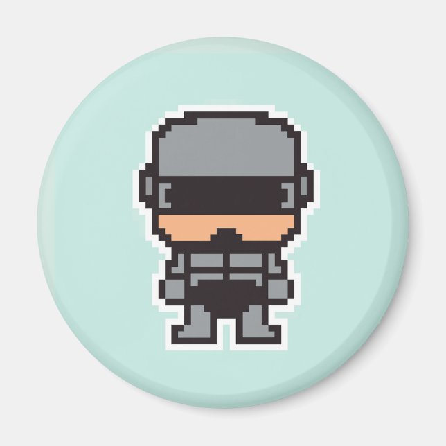 Niedlicher pixeliger RoboterCop Magnet (Vorne)