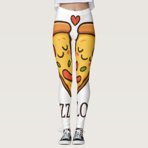 Niedlicher Pizza-Liebe-Aufkleber Leggings