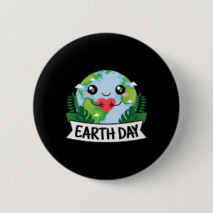 Niedlicher Planet Erde Natur Lover Kawaii Button