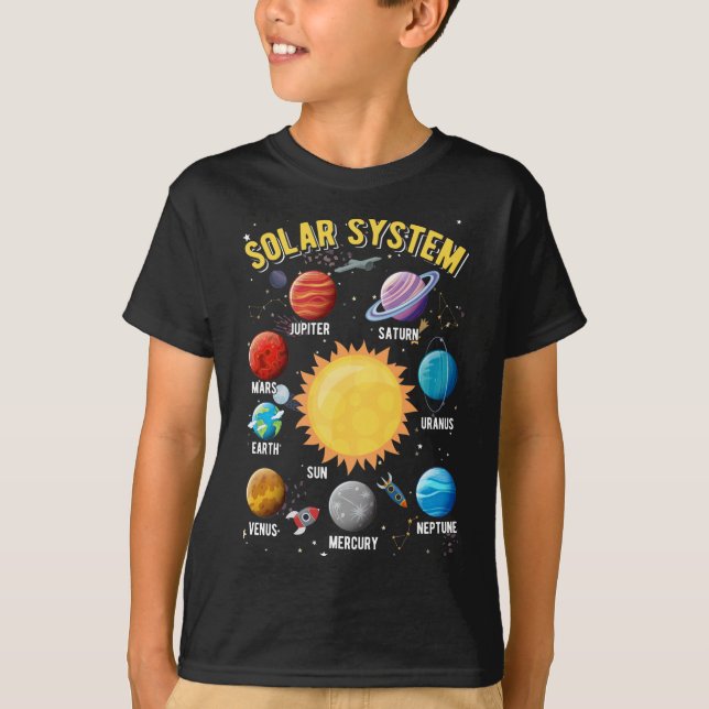 Niedlicher Planeten-Astronautin T-Shirt (Vorderseite)