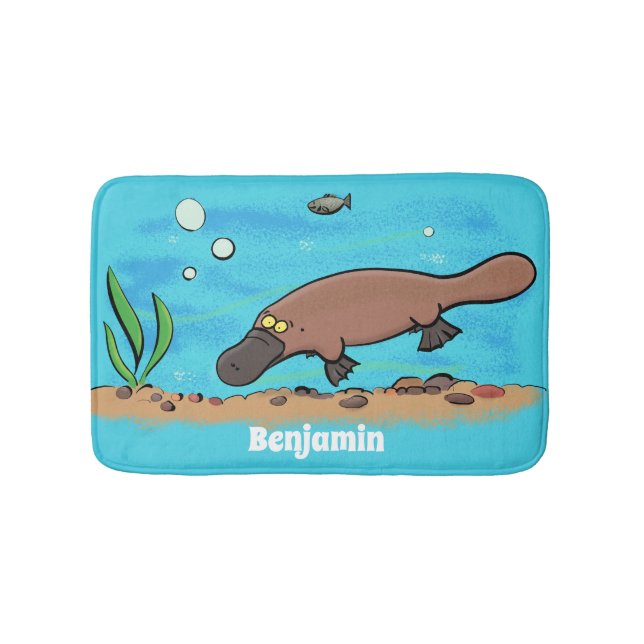 Niedlicher Platypus-Cartoon Badematte (Vorderseite)