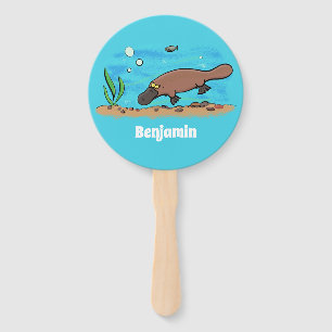 Niedlicher Platypus-Cartoon Fächer