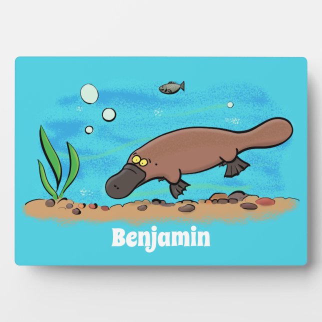 Niedlicher Platypus-Cartoon Fotoplatte (Vorderseite)