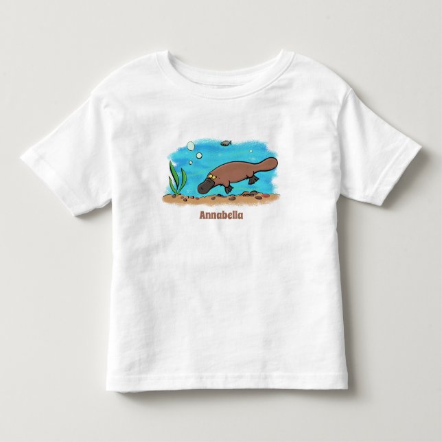 Niedlicher Platypus-Cartoon Kleinkind T-shirt (Vorderseite)