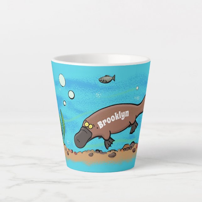 Niedlicher Platypus-Cartoon Milchtasse (Vorderseite)