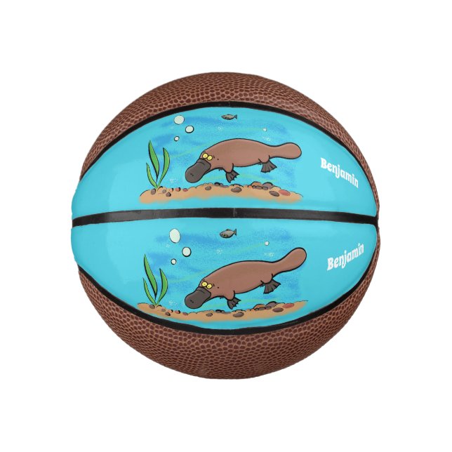 Niedlicher Platypus-Cartoon Mini Basketball (Vorderseite)
