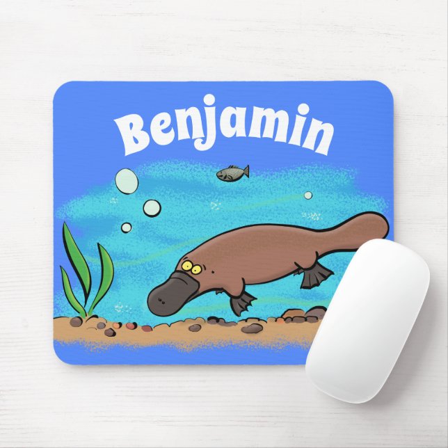 Niedlicher Platypus-Cartoon Mousepad (Mit Mouse)