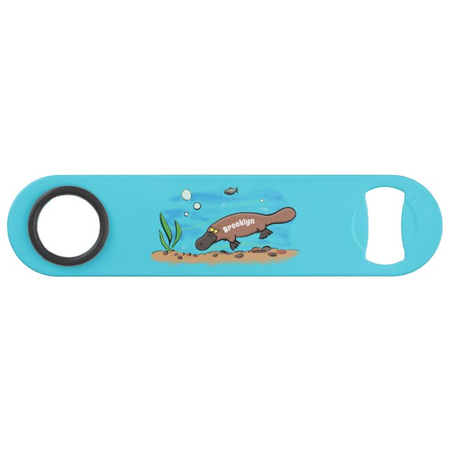 Niedlicher Platypus-Cartoon Speed Flaschenöffner (Vorderseite (Horizontal))