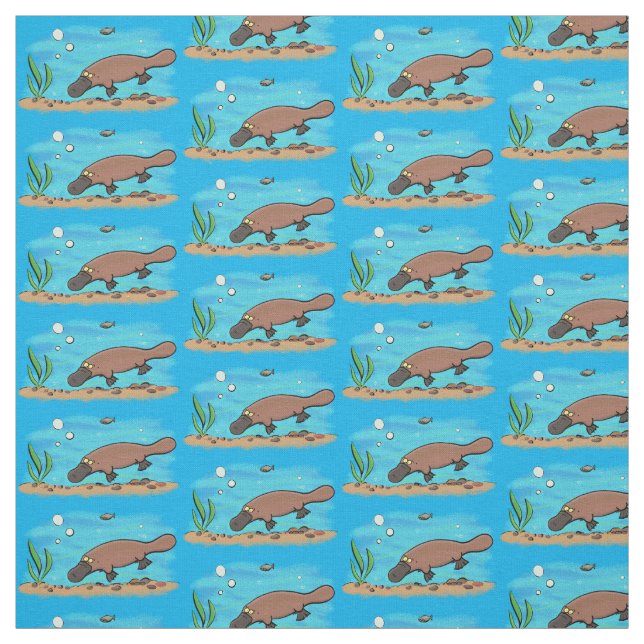 Niedlicher Platypus-Cartoon Stoff (Muster)