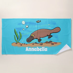 Niedlicher Platypus-Cartoon Strandtuch