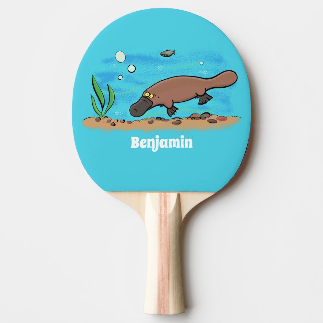 Niedlicher Platypus-Cartoon Tischtennis Schläger (Vorderseite)