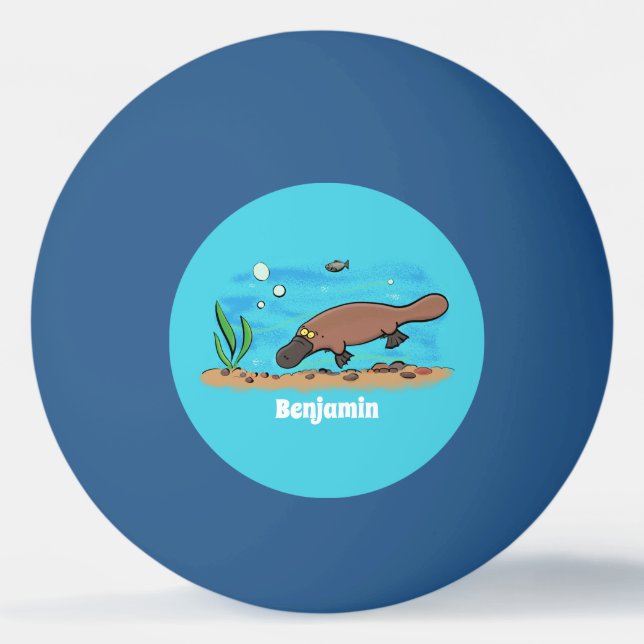 Niedlicher Platypus-Cartoon Tischtennisball (Vorderseite)