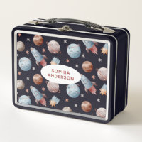 Niedlicher Platz Gemusterter Metal Lunch Box