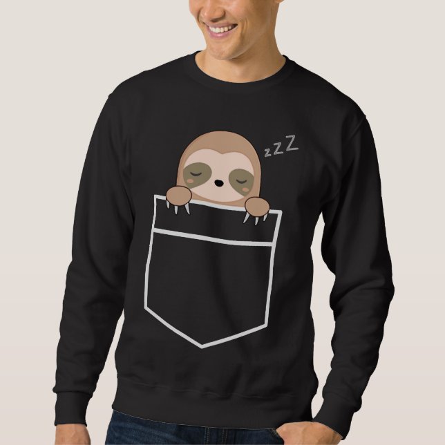 Niedlicher Pocket Sloth Sweatshirt (Vorderseite)